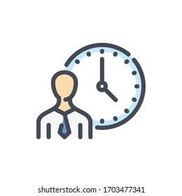 Time Management color line icon. Working Hours vector outline colorful sign.