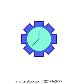 Time management, colorfull icon, vector illustration