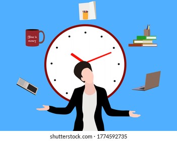 Concepto de administración del tiempo: planificación empresarial e ilustración de resultados