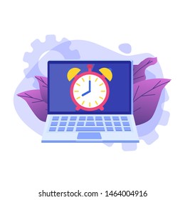 Time management concept,  Business scheduling app. Flat vector illustration.