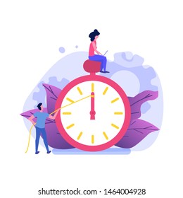 Time management concept,  Business scheduling app. Flat vector illustration.