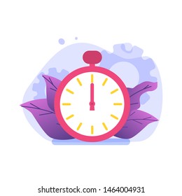 Time management concept,  Business scheduling app. Flat vector illustration.