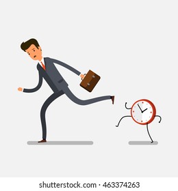 Time Management Concept Business Woman Running Stock Vector (Royalty ...