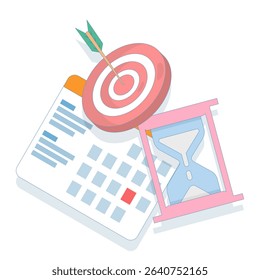 time management concept. Calendar reminder, deadline or meeting reminder, business planning reminder. Calendar marks the date and time for meeting reminder. Design illustration in the background.