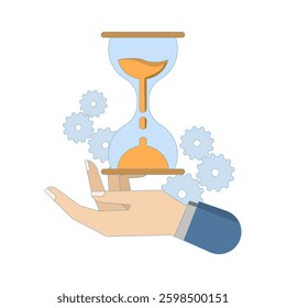 Time Management Concept. Clock Hands. Meeting Deadline. Event Planning and Business Agenda. Flat Vector Illustration Design on Background.