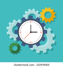 Time Management Concept. Colorful Flat Design Icon.  Vector Illustration