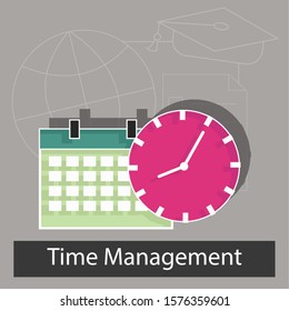 Time management concept. Creative idea design. Flat vector illustration for template, brochure, web site or presentation.