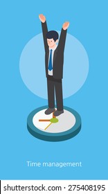 Time management concept design 3d isometric vector illustration