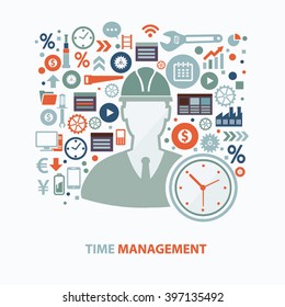 Time management concept design on clean background,vector