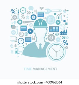 
Time management concept design on clean background,vector