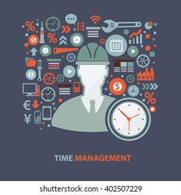 Time management concept design on clean background,vector