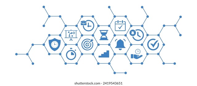 concepto de administración de tiempo: eficiencia, puntualidad, gestión de proyectos ilustración vectorial
