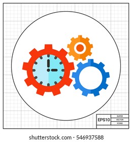 Time Management Concept Icon with Gears