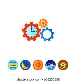 Time Management Concept Icon with Gears