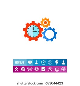Time Management Concept Icon with Gears