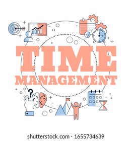 Time management concept with icons. Vector illustration.