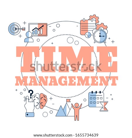 Time management concept with icons. Vector illustration.