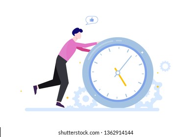 Time management concept. Idea of schedule and organization. Productive day and work optimization. Isolated flat vector illustration