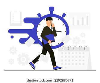 Time management concept illustration, productivity concept illustration