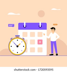 Time Management Concept For Landing Page