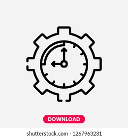 Time management concept line icon. Simple element illustration. Time management concept outline symbol design. Can be used for web and mobile UI/UX . Modern vector style.