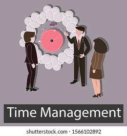 Time management  concept on white background. Creative idea design use for your project. Flat vector illustration for template, web page, brochure or presentation
