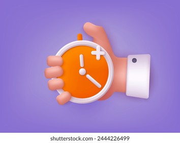 Time management concept. Time organization efficiency. Schedule job project team. Characters planning project tasks, managing schedule and work time. 3D Web Vector Illustrations.