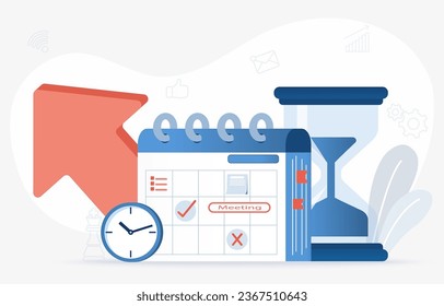 Time management concept.  Planning, modifying plans, assignments work or events, deadlines schedule. Financial investment, strategy and tactical objective, competition and opportunity. 