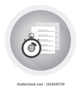 Time management concept planning, organization, working time. Flat vector illustration. Black and white icon