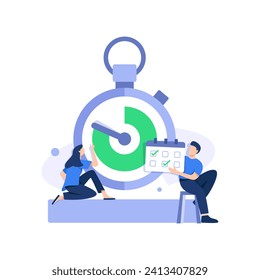 Time management concept planning, organization, working time. Time organization efficiency. Schedule job project team. Good business process. Time control plan technology