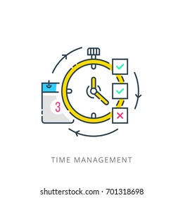 Time management concept planning, organization, working time.