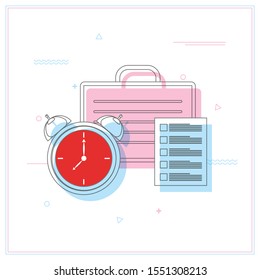 Time management concept planning with white background