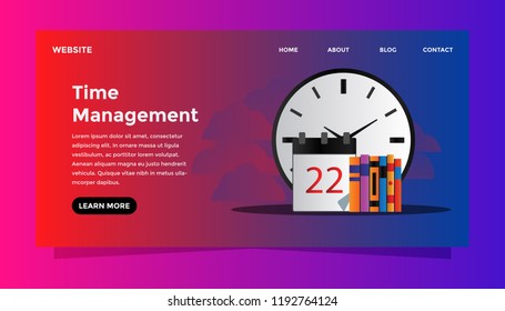 Time management concept. Ready to use vector illustration. Suitable for background, wallpaper, landing page, web, banner, card and other creative work.