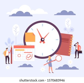 Time Management Concept Vector Flat Cartoon Stock Vector (Royalty Free ...