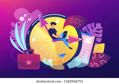 Time management concept vector illustration.