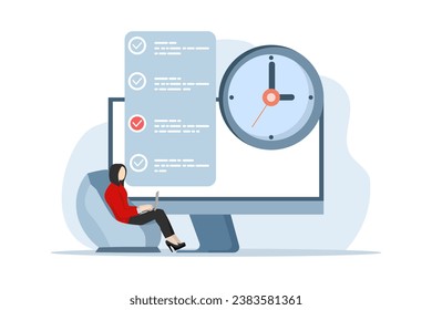 Time management concepts regarding schedules, deadlines, planners, planning and organizing, scheduling appointments on a calendar, marking tasks in a list and organizing office workflow.