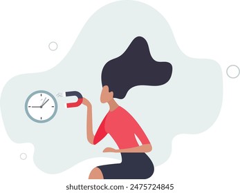Time management, control business time or work deadline concept..flat illustration.