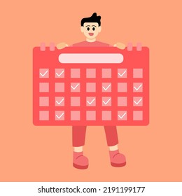 Time management to control target productivity in Business. Illustration of managing time or schedule work responsibilities
