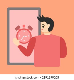 Time management to control target productivity in Business. Illustration of managing time or schedule work responsibilities