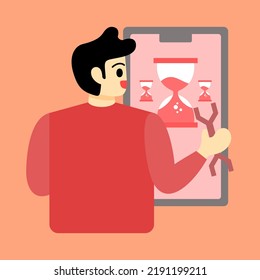 Time management to control target productivity in Business. Illustration of managing time or schedule work responsibilities
