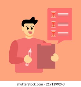 Zeitmanagement zur Steuerung der Zielproduktivität im Business. Darstellung der Arbeitszeitverwaltung oder der Arbeitszeitplanung
