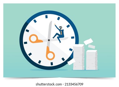Time management, deadline, business working process organization, taxation problem for wealth accumulation, Vector illustration design concept in postcard template