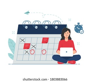 Time management and deadline concept illustration