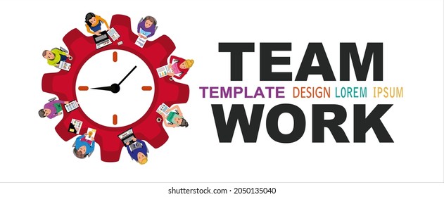 Time management. Deadline. Flat design illustration concepts for business analysis and planning, consulting, team work, project management, financial report and strategy.