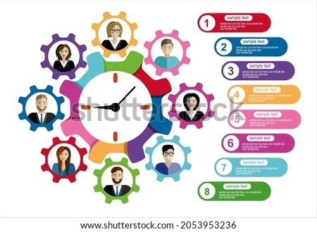 Time management. Deadline. Flat design illustration concepts for business analysis and planning, consulting, team work, project management, financial report and strategy.