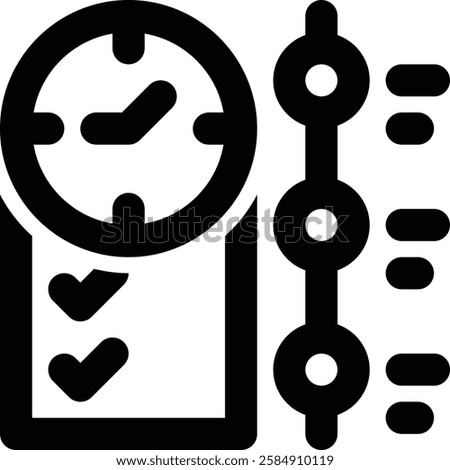 Time Management, Deadline Management Outline Icon
