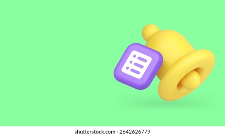 Time management deadline reminder announcement ring bell notification copy space banner. Business planning productivity and efficiency to do list note alarm warning agenda