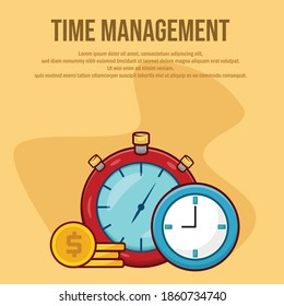 Time management design concept vector illustration. For web, apps and landing page.