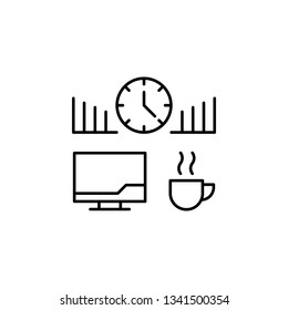Time management, determination, graph, relax, time icon. Element of time management icon. Thin line icon for website design and development, app development. Premium icon