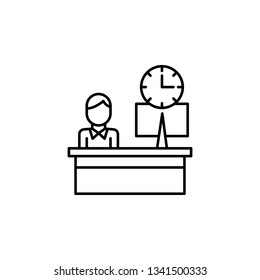 Time management, employee, routine, time, working icon. Element of time management icon. Thin line icon for website design and development, app development. Premium icon
